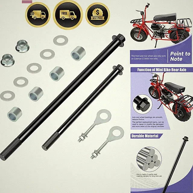 Mini Bike Axle Kit Replacement Parts for Coleman CT200U Rear 325mm Front 225mm