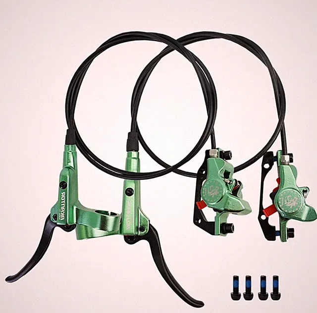 Swishti MTB eBike Bike Hydraulic Disc Rotor Brake Set Green Color
